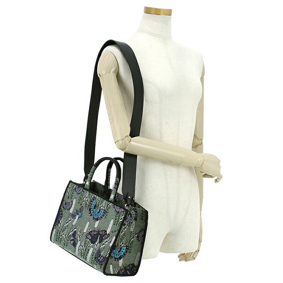 Furla Opportunity Jacquard Leather Tote Bag Beige - Picture 2 of 9